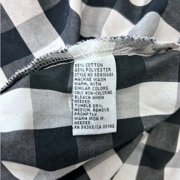 Alia Womens Black & White Plaid Button-Up Lightweight Shirt 20W - Picture 7 of 9